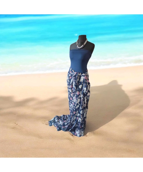 Wzorzysta spódnica plażowa chusta PAREO L/XL różowe kwiaty